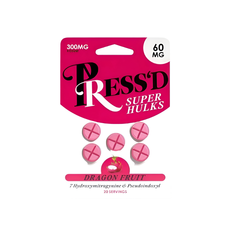 Press'D 5ct 7OH Tabs Super Hulks Dragon Fruit 60mg per Tablet