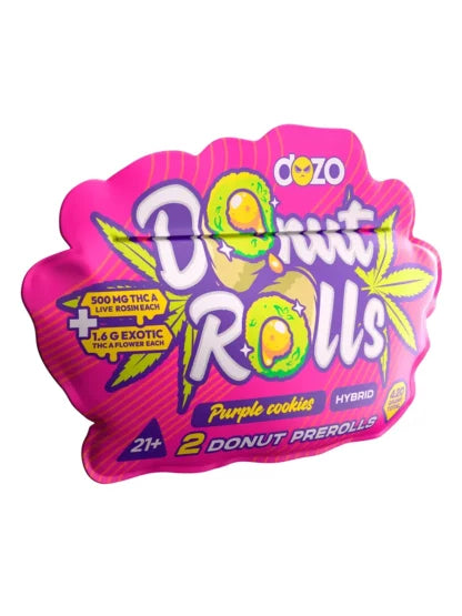 DOZO - THC A DONUT PRE-ROLLS - 2 COUNT - PURPLE COOKIES - HYBRID - Seven Tech