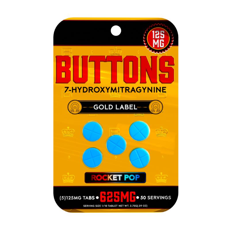🎁 BUTTONS GOLD LABEL 7-HYDROXYMITRAGYNINE TABLETS 5CT 125MG PER TABLET (100% off)