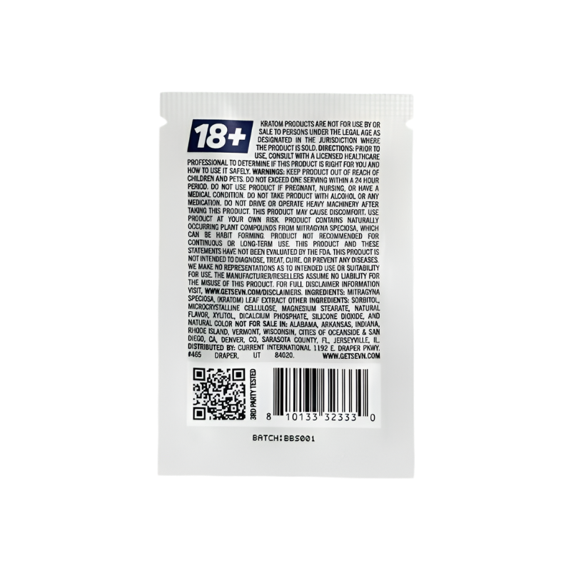 Sevn 1ct 7OH Tabs Blue Beasts Energy Drink 40mg Per Tablet