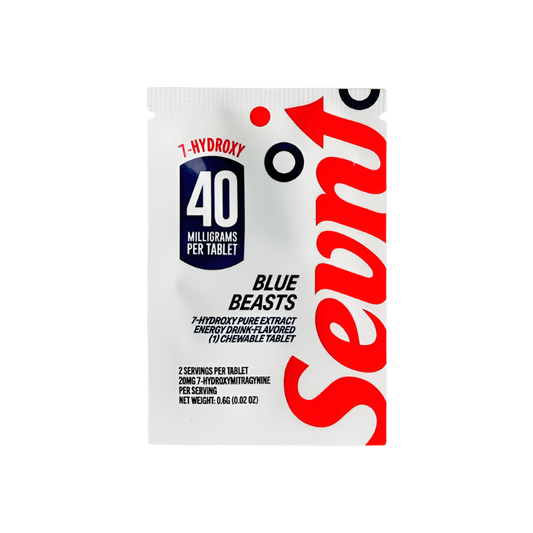 Sevn 1ct 7OH Tabs Blue Beasts Energy Drink 40mg Per Tablet