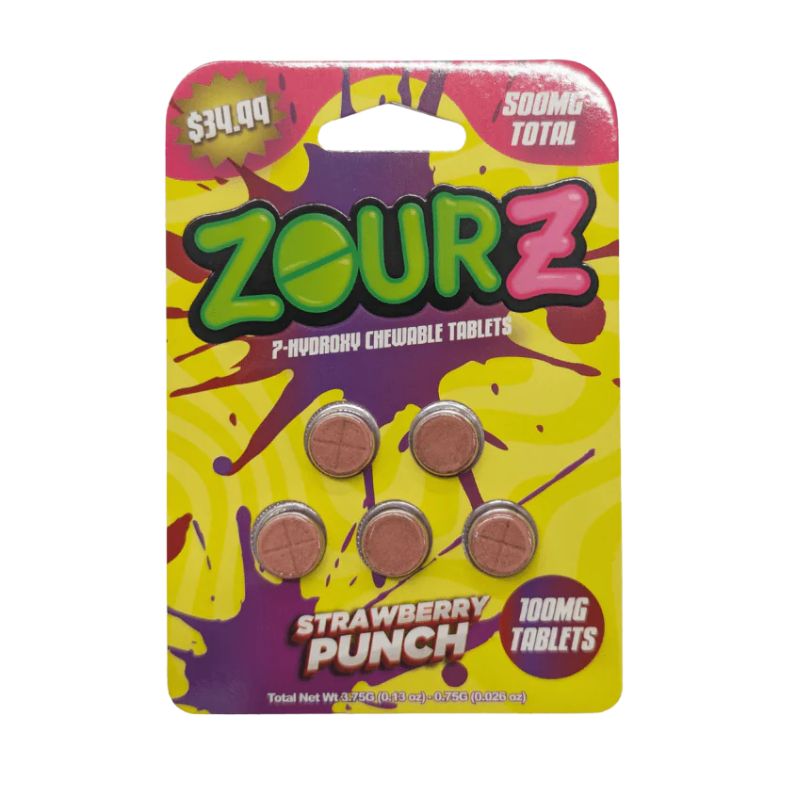 ZOURZ 7-HYDROXYMITRAGYNINE CHEWABLE TABLETS 5CT 100MG PER TABLET