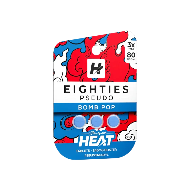 Straight Heat 3ct 7OH Eighties Pseudo Tabs Bomb Pop 80mg per Tablet - Seven Tech