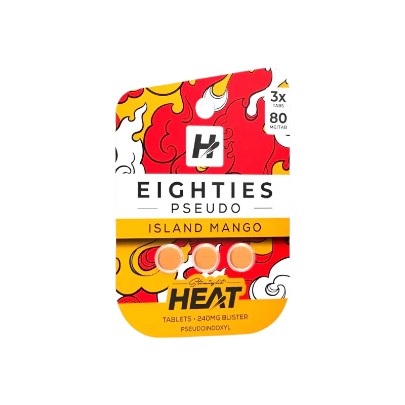 Straight Heat 3ct 7OH Eighties Pseudo Tabs Island Mango 80mg per Tablet - Seven Tech