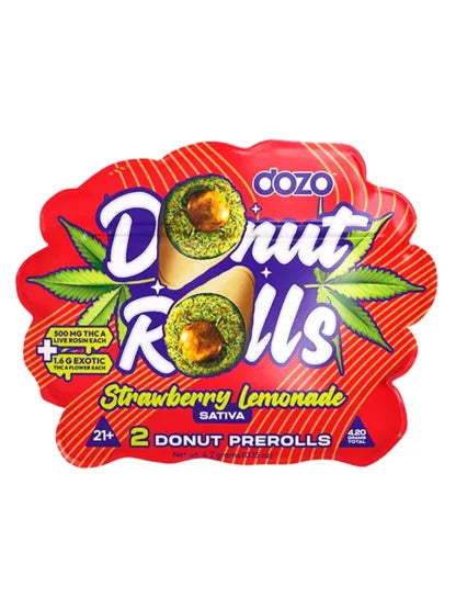 DOZO - THC A DONUT PRE-ROLLS - 2 COUNT - STRAWBERRY LEMONADE - SATIVA