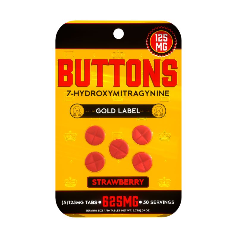 🎁 BUTTONS GOLD LABEL 7-HYDROXYMITRAGYNINE TABLETS 5CT 125MG PER TABLET (100% off)
