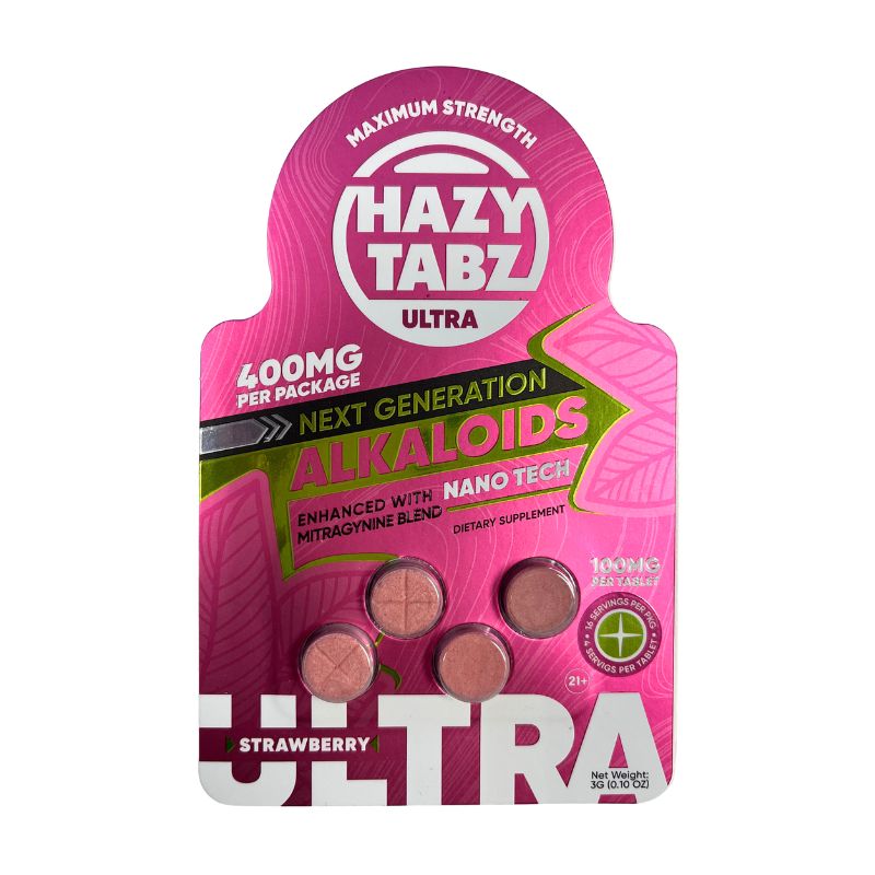 Hazy Tabz Ultra Next Generation Alkaloids Mitragynine Tablets 4ct 100mg Per Tablet