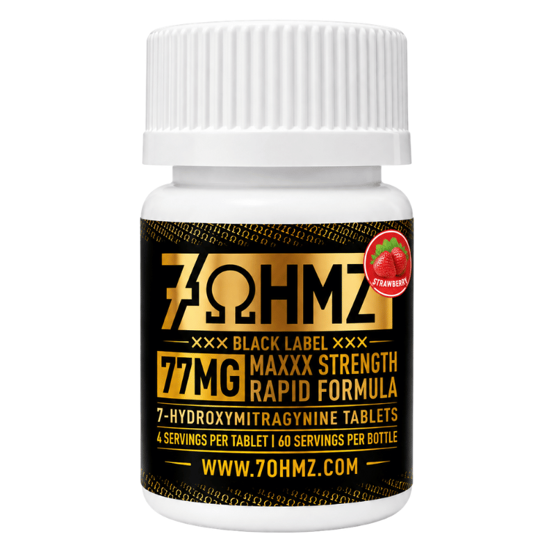 7OHMZ Black Label 7-Hydroxymitragynine Tablets Maxxx Strength 15ct 77mg Per Tablet