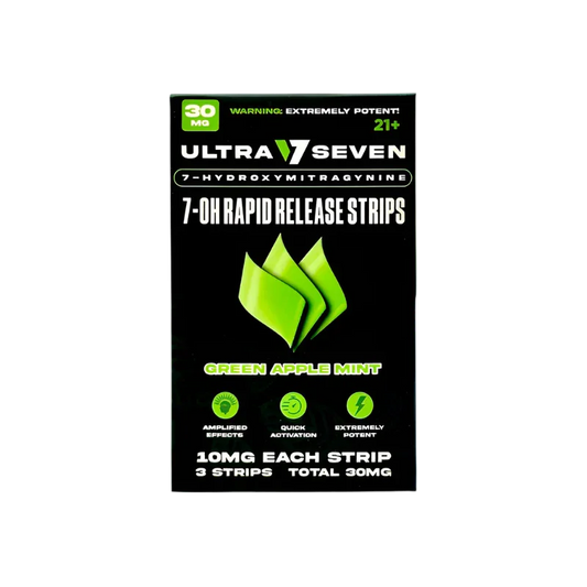 Ultra Seven 3ct 7OH Green Apple Mint Strips 10mg per Strip - Seven Tech