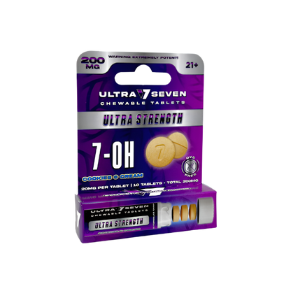 Ultra Seven 10ct 7OH Tabs Ultra Strength Cookies & Cream 20mg Per Tablet - Seven Tech