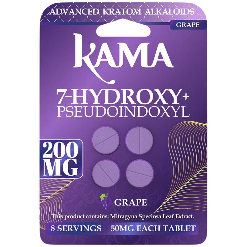 KAMA 4ct 7OH + Psuedoindoxyl Tabs Grape 50mg per Tablet