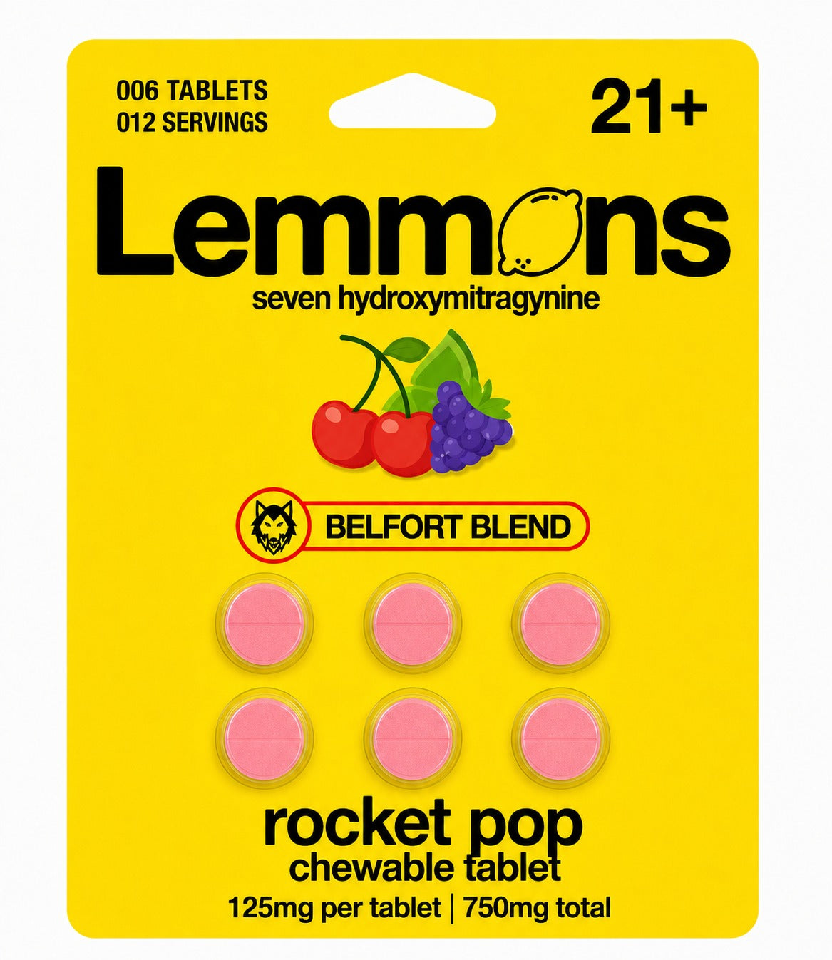 Lemmons 7-Hydroxymitragynine Chewable Tablets 6ct 125mg per Tablet