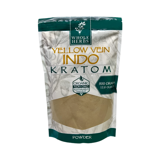 WHOLE HERBS KRATOM POWDER 500G / 17.5OZ - INDO YELLOW VEIN - Seven Tech