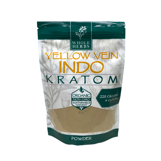 WHOLE HERBS KRATOM POWDER 225G / 8OZ - INDO YELLOW VEIN - Seven Tech