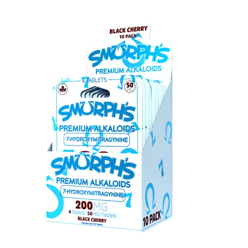 Smurph's 4ct 7OH Tabs Black Cherry 50mg per Tablet - Seven Tech