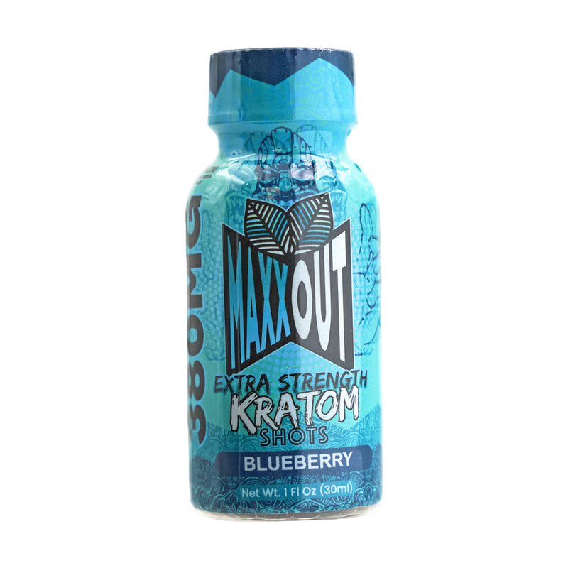 MAXXOUT EXTRA STRENGTH KRATOM SHOT 380MG – BLUEBERRY - Seven Tech