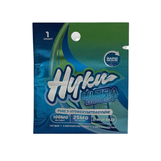 HYKU 1ct 7OH Chewable Tab Blue Razz 100mg Per Tablets - Seven Tech