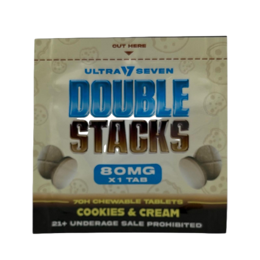 Ultra Seven Double Stacks 1ct 7OH Chewable Tab Cookies and Cream 80mg Per Tablets - Seven Tech