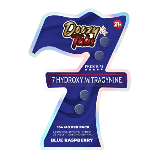 Doozy Tabs 4ct 7OH Chewable Tabs Blue Raspberry 26mg per Tablet - Seven Tech