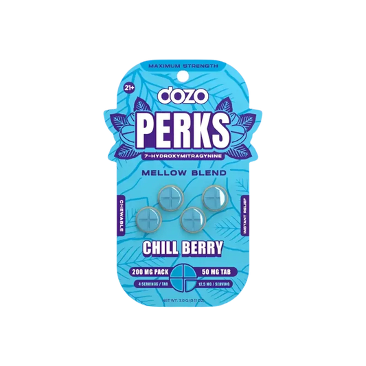 Dozo Perks 4ct 7OH Party Blend Chill Berry Chewable Tabs 50mg per Tablet - Seven Tech