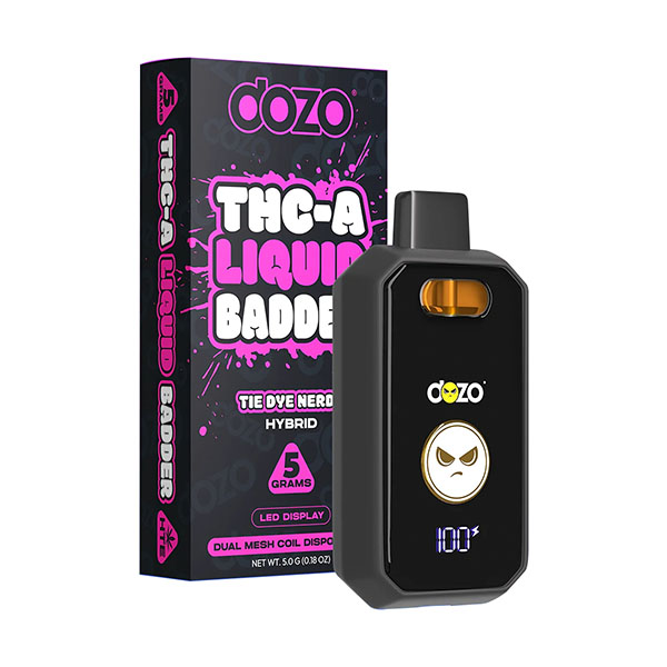 DOZO - THC-A LIQUID BADDER 5G DISPOSABLES - TIE DYE NERDZ - HYBRID - Seven Tech