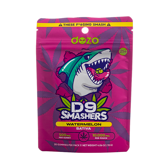 DOZO - D9 SMASHERS GUMMIES - 20 COUNT - WATERMELON - SATIVA