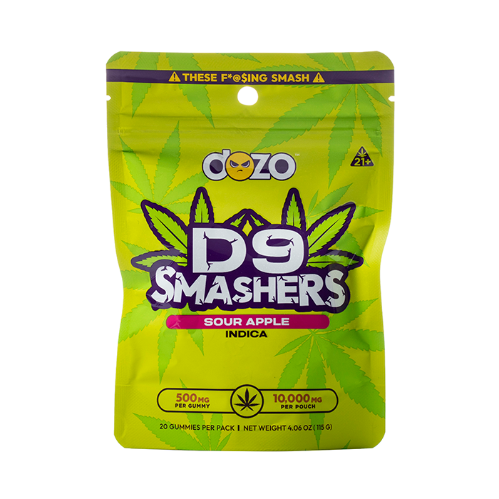 DOZO - D9 SMASHERS GUMMIES - 20 COUNT - SOUR APPLE - INDICA - Seven Tech