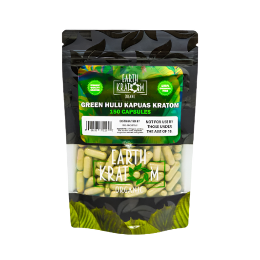 EARTH KRATOM CAPSULES 150CT - HULU GREEN VEIN - Seven Tech