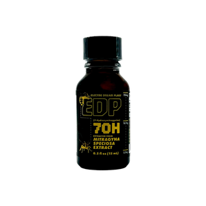 Dark bottle with yellow ’EDP TOH’ text on black label.