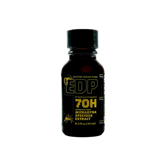 Dark bottle with yellow ’EDP TOH’ text on black label.