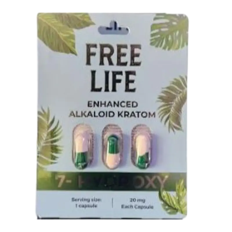 Free Life Enhanced 7OH Alkaloid Kratom Capsules for Health Care - Seven Tech