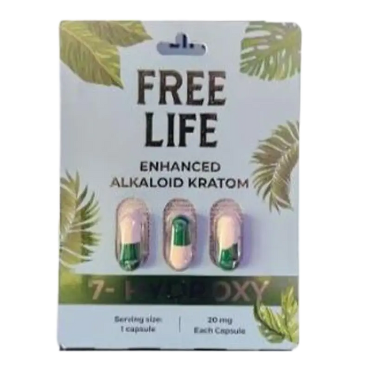 Free Life Enhanced Alkaloid Kratom Capsules for Health Care - Seven Tech