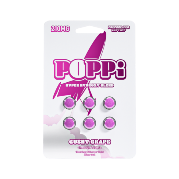 Poppi 6ct 7OH Tabs Gushy Grape 35mg Per Tablet