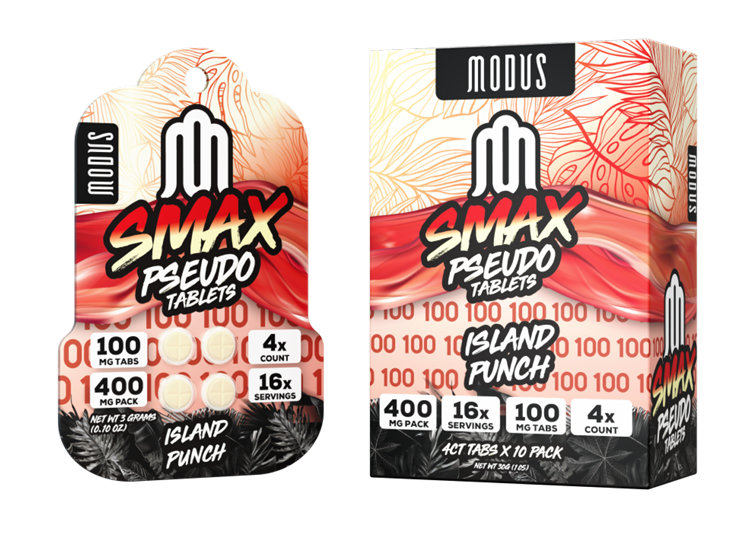 MODUS SMAX PSEUDO TABLETS 100MG 4CT - ISLAND PUNCH - Seven Tech