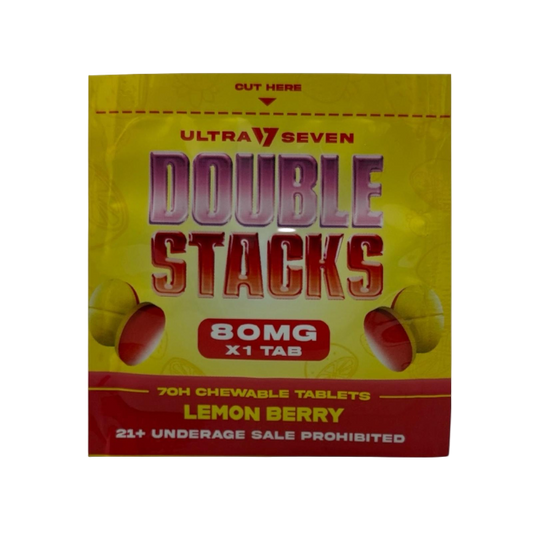 Ultra Seven Double Stacks 1ct 7OH Chewable Tab Lemon Berry 80mg Per Tablets - Seven Tech