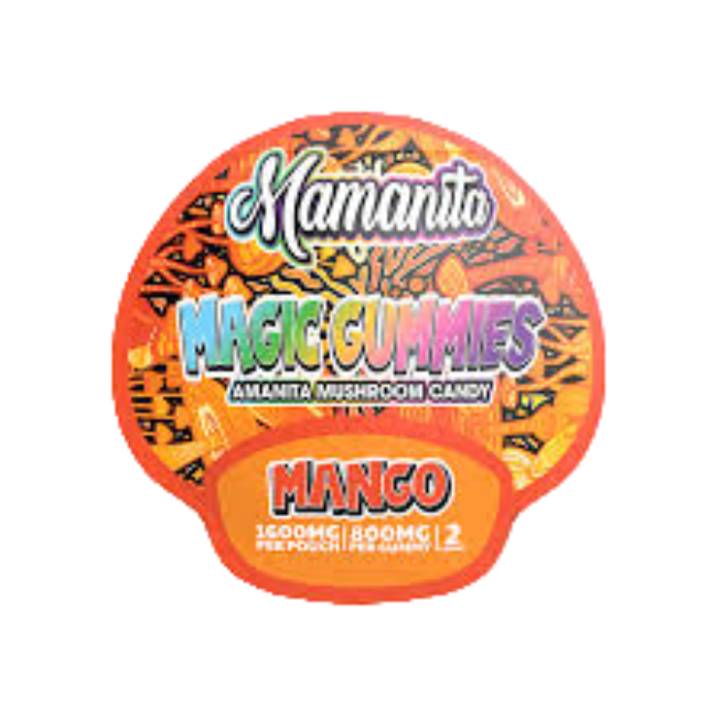 Mamanita Mango Magic Gummies Mushroom Candy 2pcs 800mg 1600mg Per Pkg