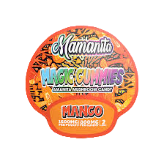 Mamanita Mango Magic Gummies Mushroom Candy 2pcs 800mg 1600mg Per Pkg