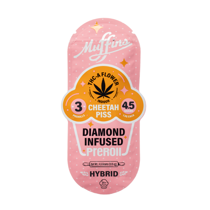 MUFFINS 3PK DIAMOND INFUSED PRE-ROLL CHEETAH PISS - Seven Tech
