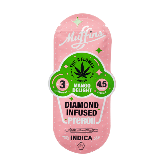 MUFFINS 3PK DIAMOND INFUSED PRE-ROLL MANGO DELIGHT - Seven Tech