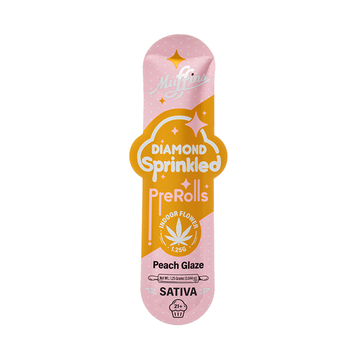 MUFFINS DIAMOND INFUSED PRE ROLL 1CT PEACH GLAZE - Seven Tech