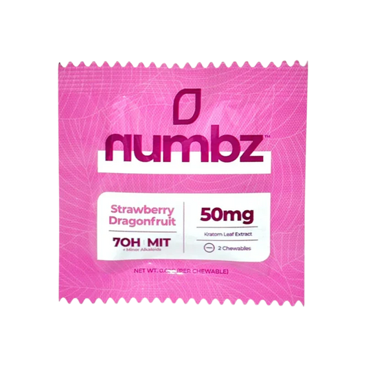 Numbz 7-OH + MIT Chewable Tablets Strawberry Dragonfruit 2ct 25mg Per Tablet - Seven Tech