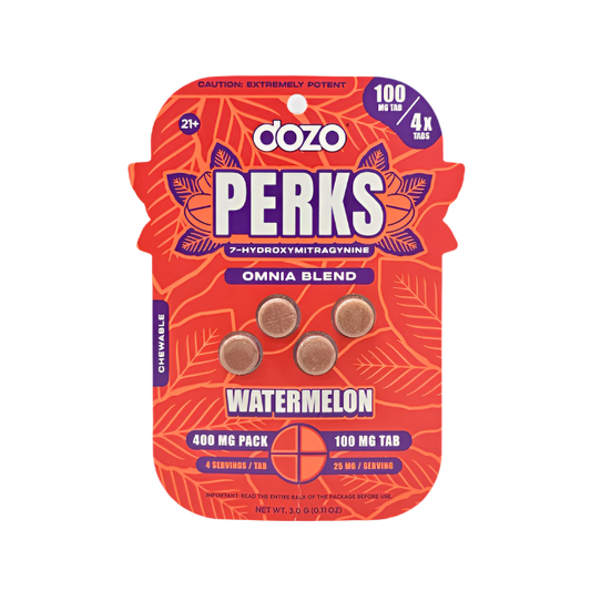 Dozo Perks 4ct 7OH Chewable Tabs Omnia Blend Watermelon 100mg Per Tablets - Seven Tech