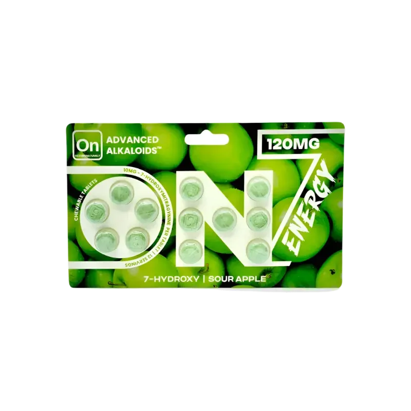 On7 12ct 7OH Sour Apple Tabs 10mg Per Tablet - Seven Tech