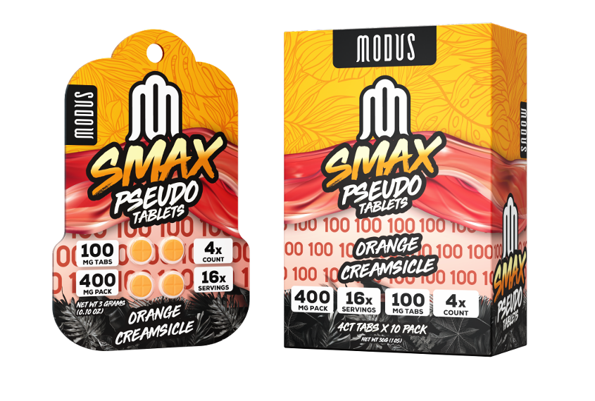 MODUS SMAX PSEUDO TABLETS 100MG 4CT - ORANGE CREAMSICLE - Seven Tech