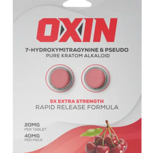 Cherry-flavored kratom alkaloid tablets.