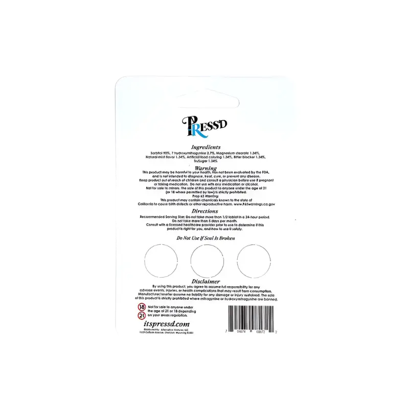 Back cover of a product package showing text and legal disclaimers.