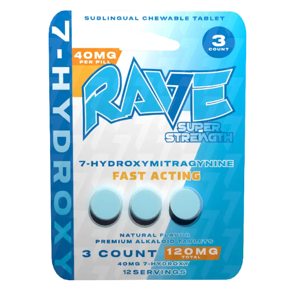 Rave super strength 7-hydroxymitragynine tablets.