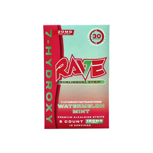 Rave sublingual strips in watermelon mint flavor.