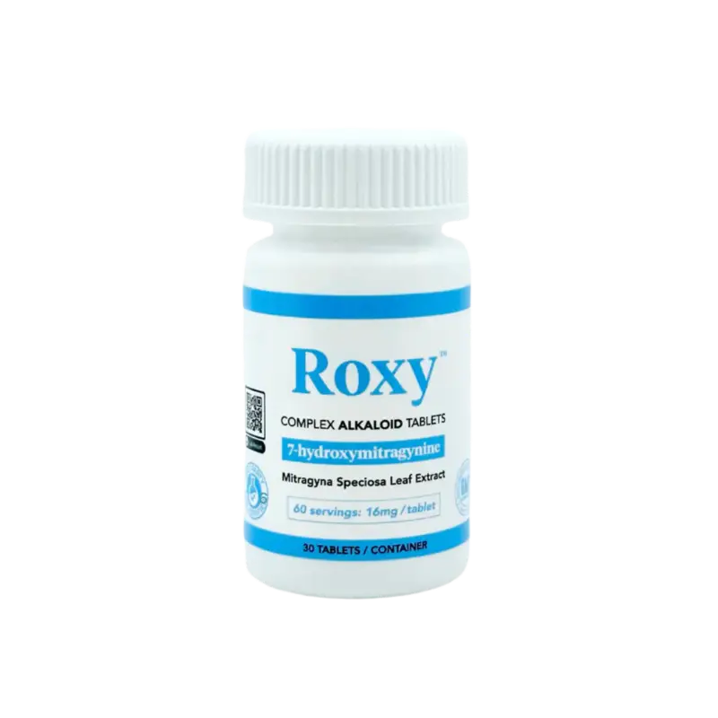 Bottle of Roxy complex alkaloid tablets.