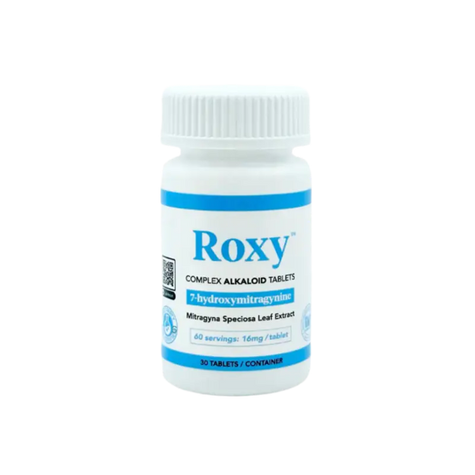 Bottle of Roxy complex alkaloid tablets.